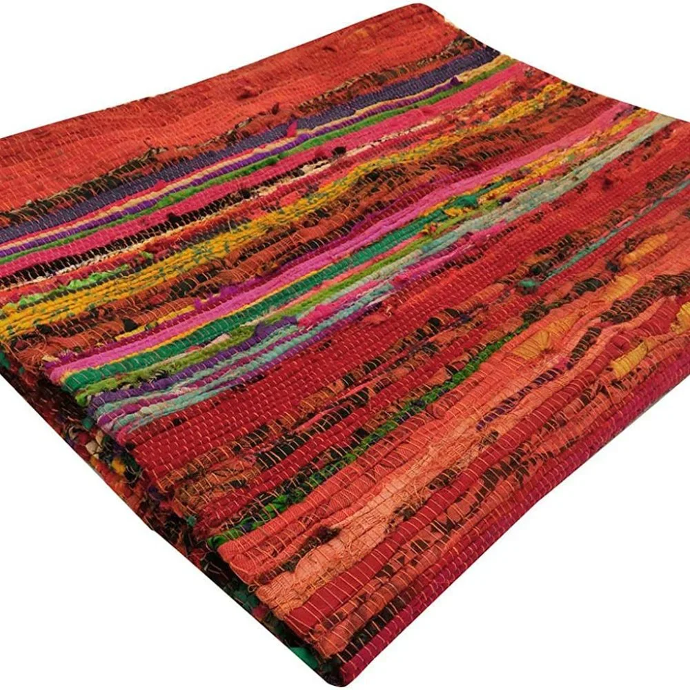 Chindi Cotton Rag Rugs 100% Eco-Friendly, 2-in-1 Reversible Multipurpose